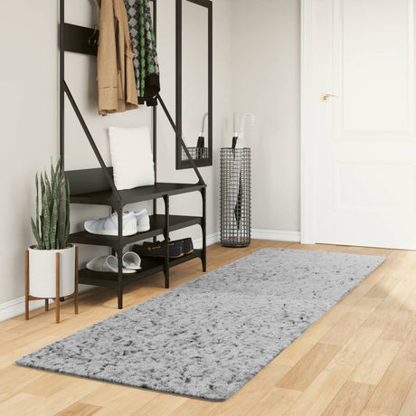 VidaXL tapis pamplona shaggy poils longs moderne 80x250 cm gris