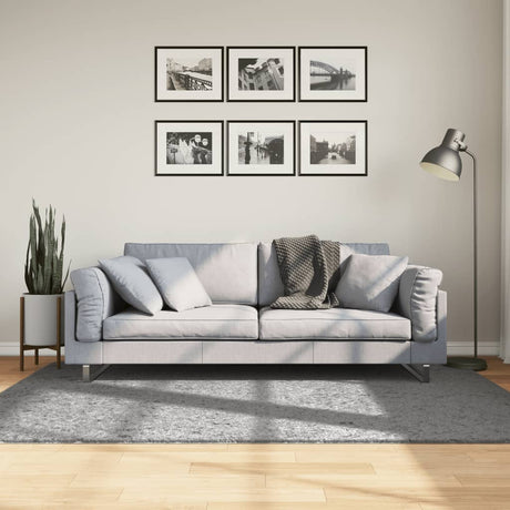 VidaXL tapis pamplona shaggy poils longs moderne 140x200 cm gris