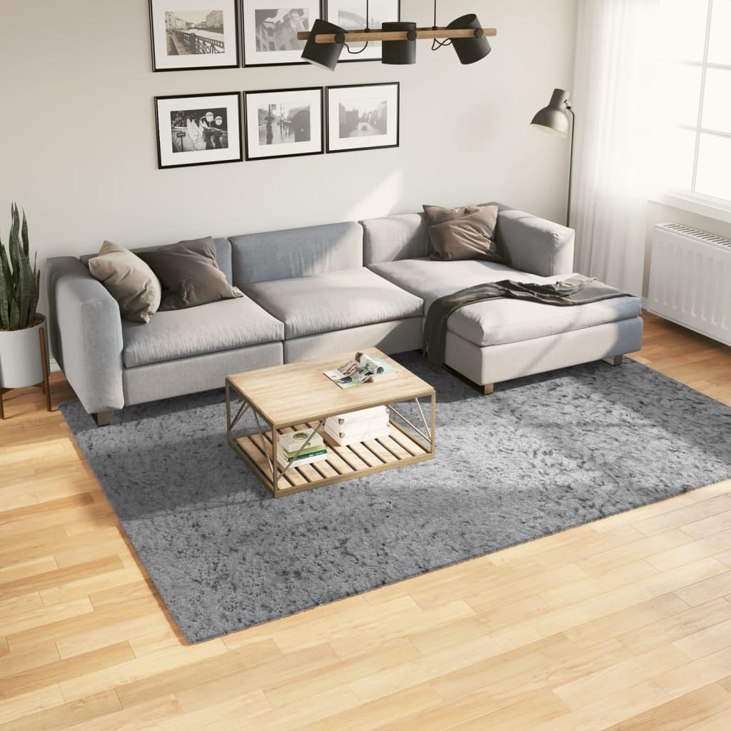 VidaXL tapis pamplona shaggy poils longs moderne 200x280 cm gris