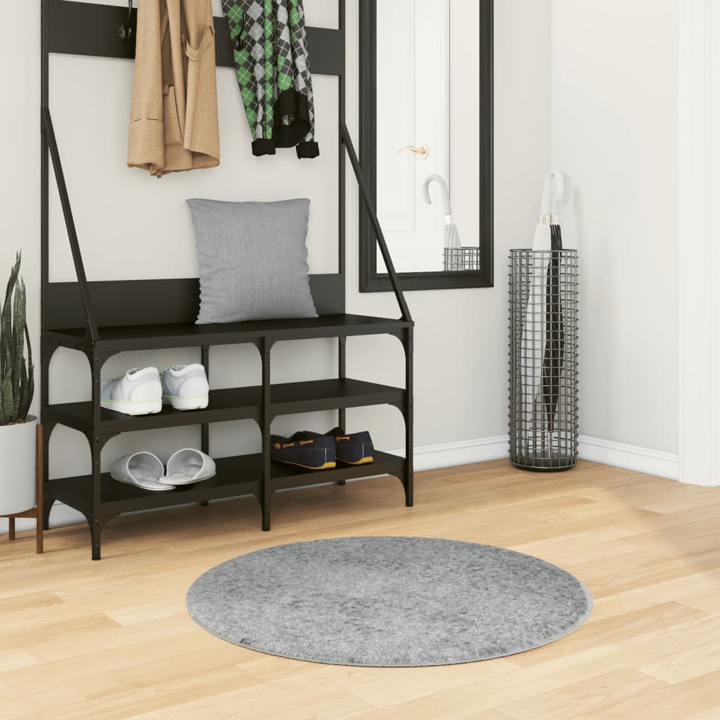 Vidaxx tapis pamplona shaggy poils longs moderne ø 80 cm gris