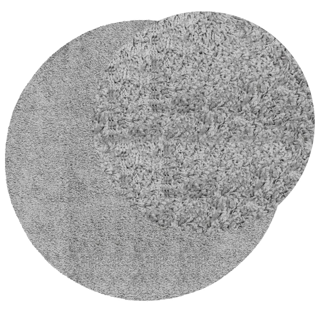VidaXL tapis pamplona shaggy poils longs moderne ø 100 cm gris