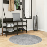 VidaXL tapis pamplona shaggy poils longs moderne ø 100 cm gris