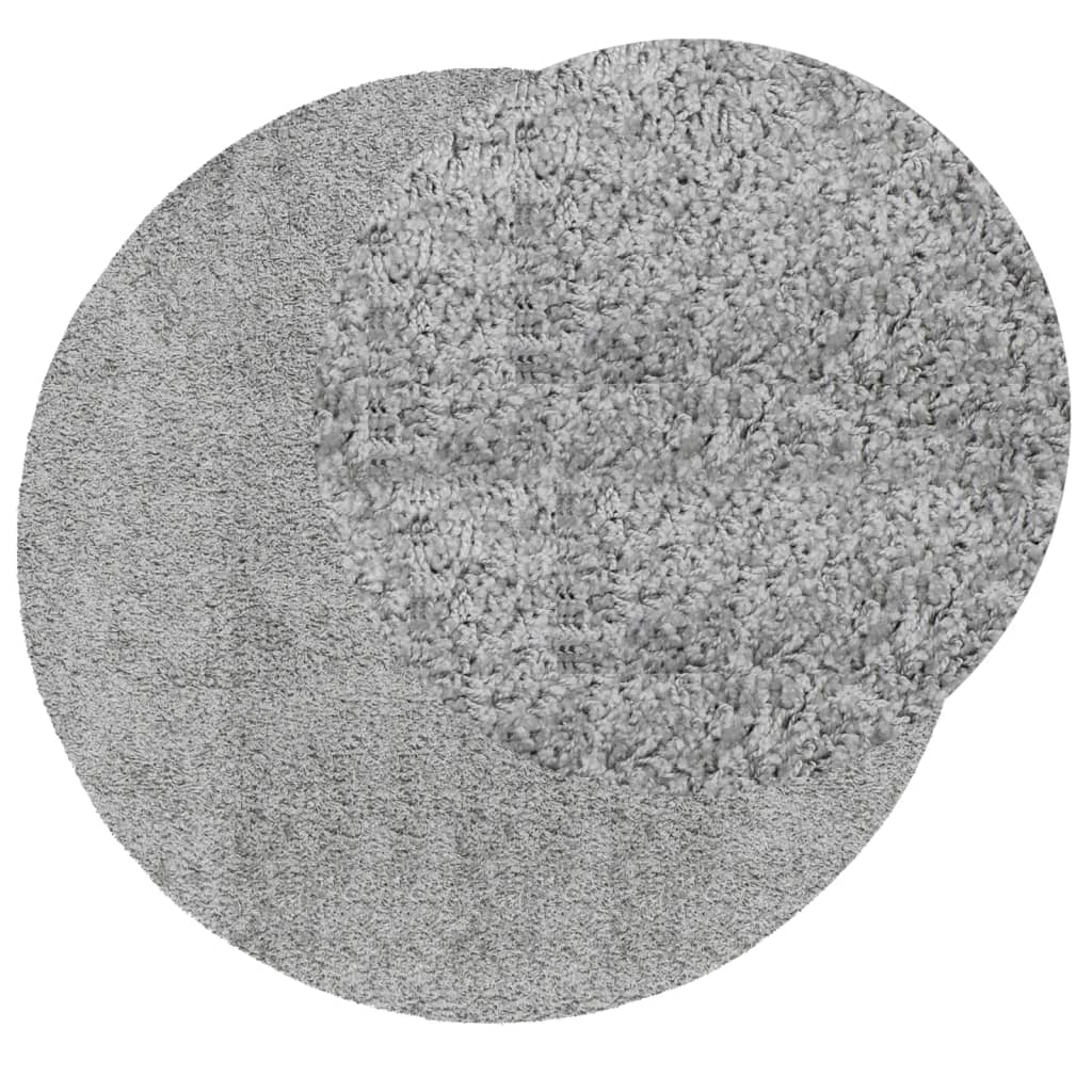 VidaXL tapis pamplona shaggy poils longs moderne ø 280 cm gris