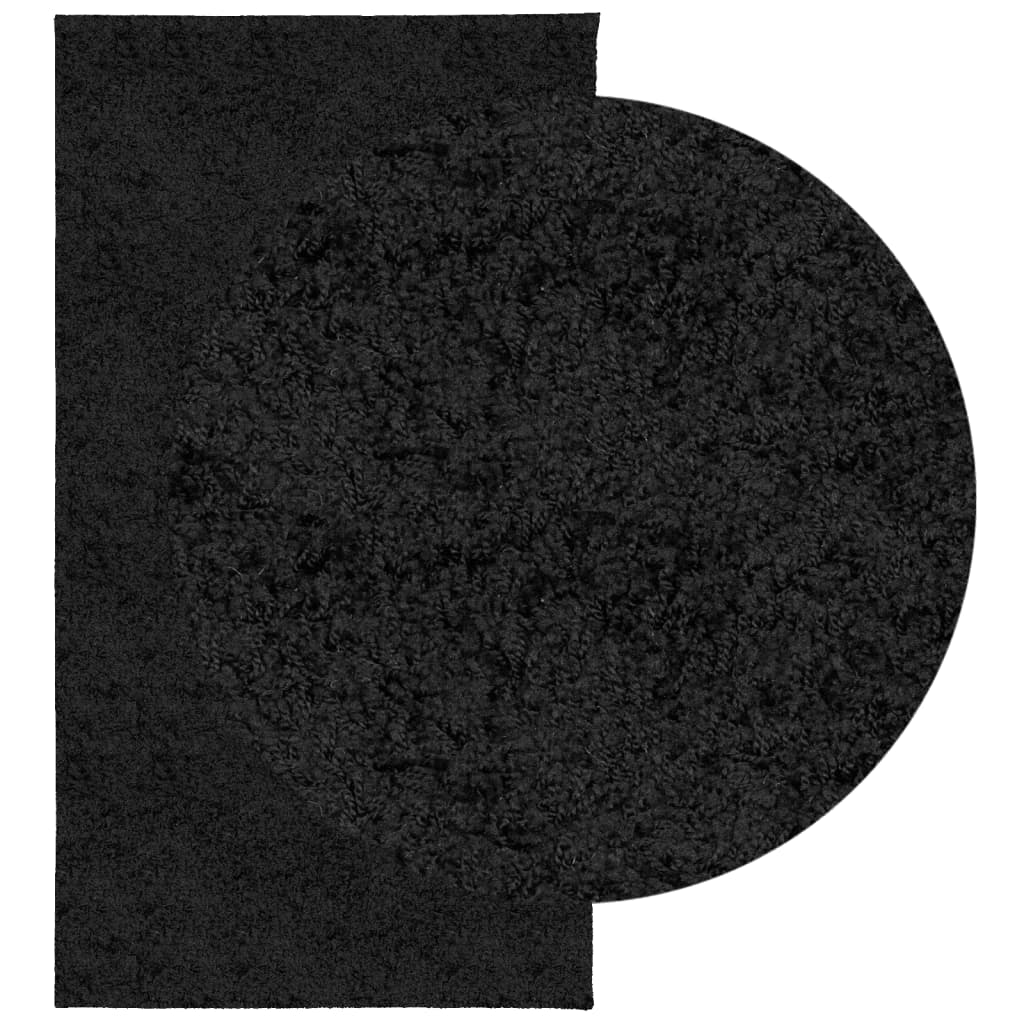 VidaXL tapis pamplona shaggy poils longs moderne 80x150 cm noir