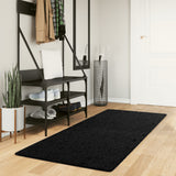 VidaXL tapis pamplona shaggy poils longs moderne 80x200 cm noir