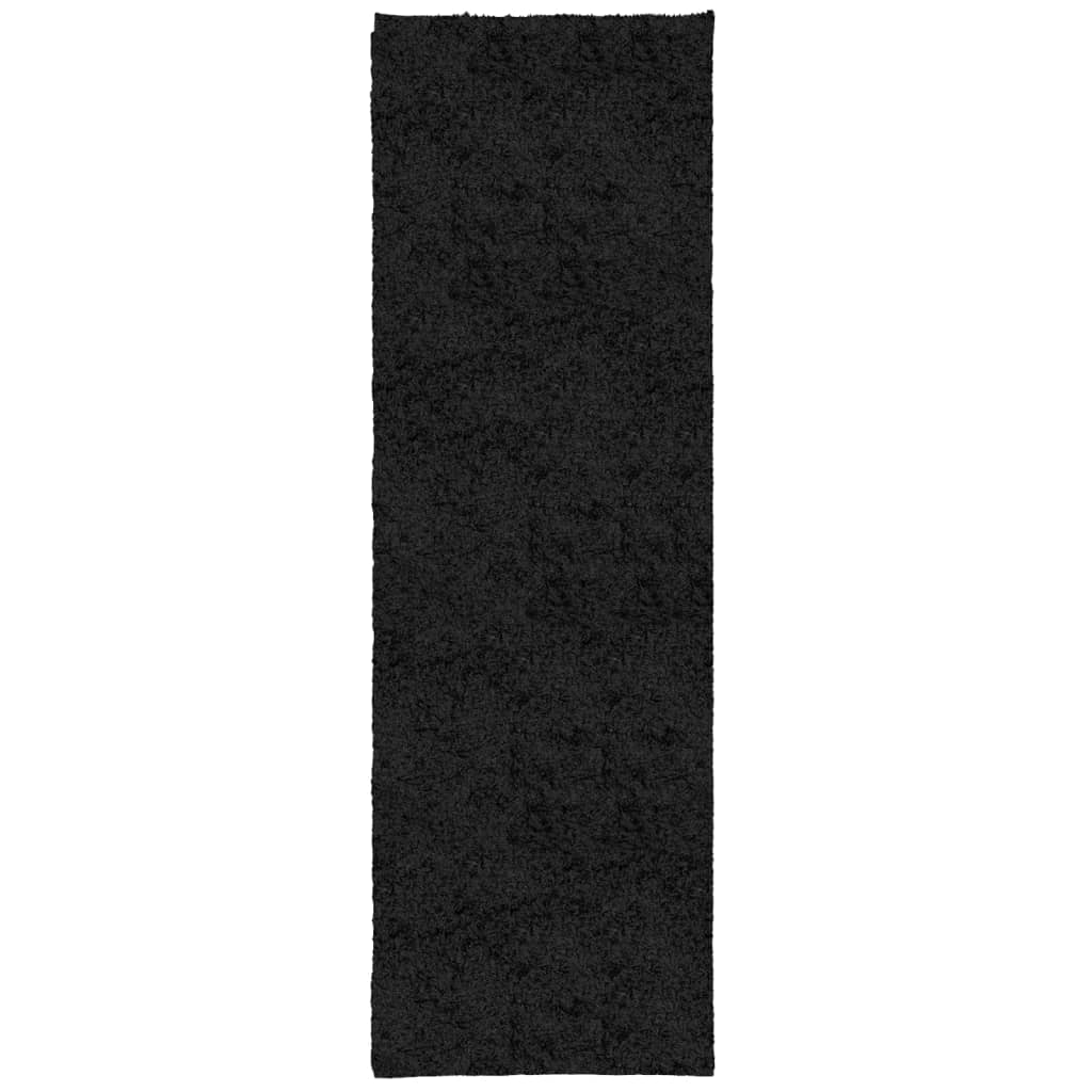 VidaXL tapis pamplona shaggy poils longs moderne 80x250 cm noir