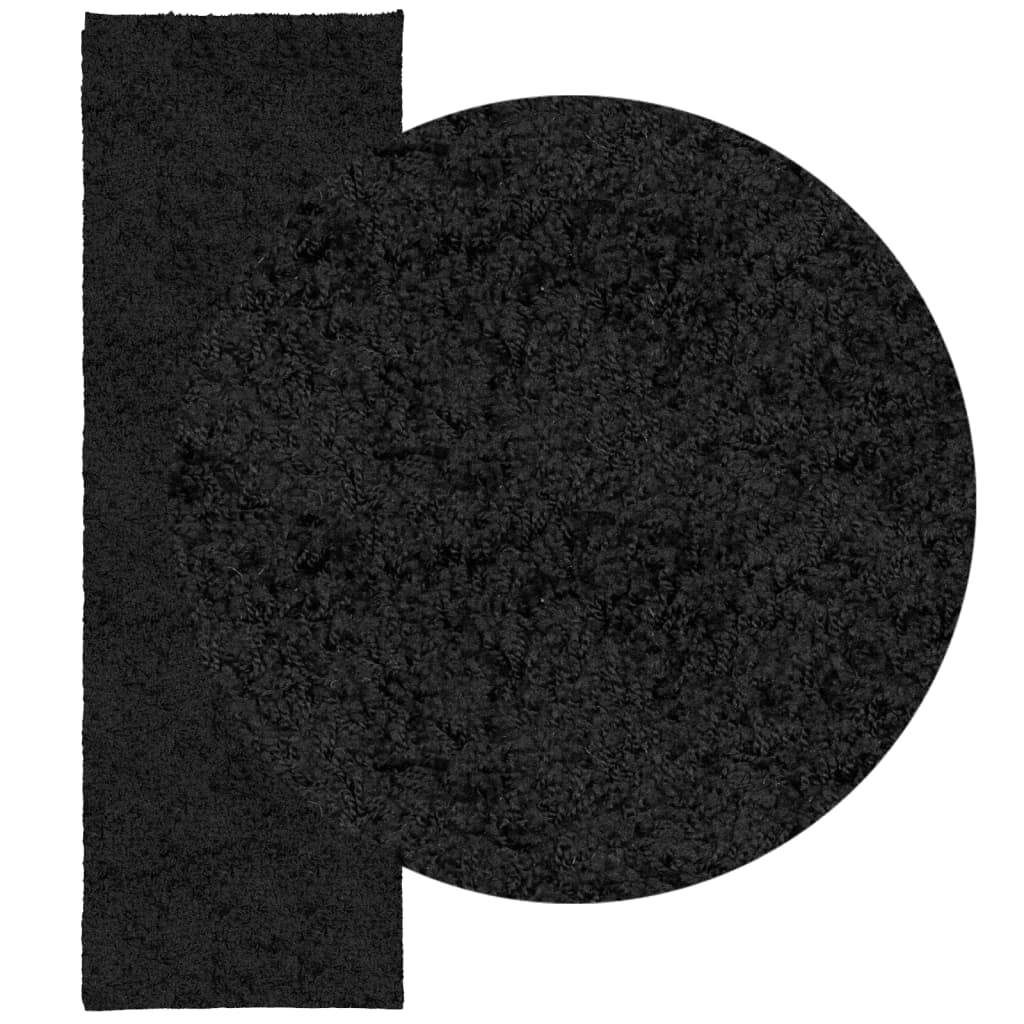 VidaXL tapis pamplona shaggy poils longs moderne 80x250 cm noir