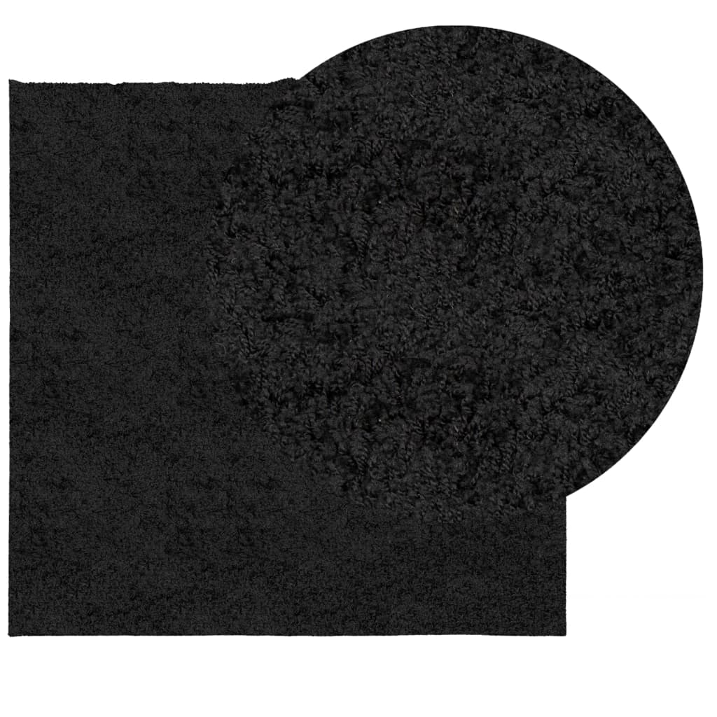 Vidaxl tapis Pampelona Shaggy hautement moderne 120x120 cm noir