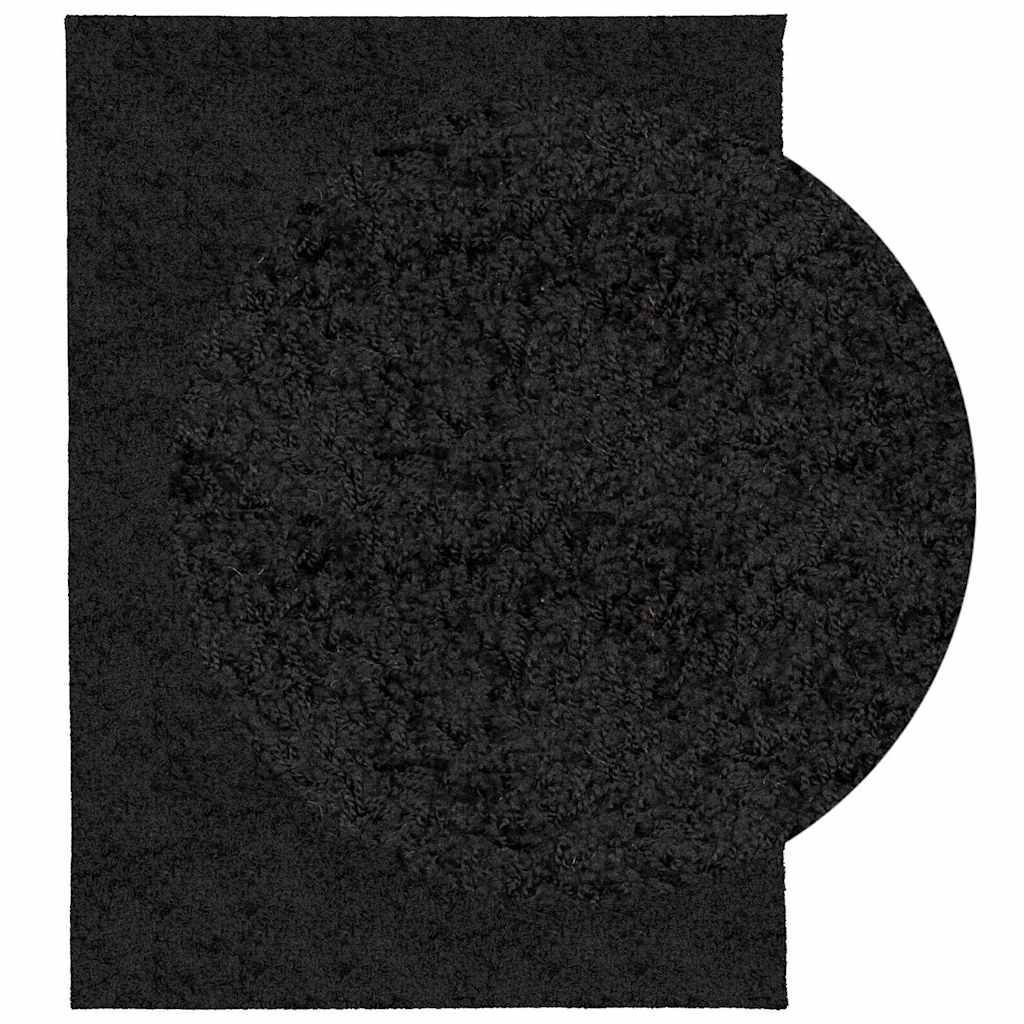 VidaXL tapis pamplona shaggy poils longs moderne 140x200 cm noir