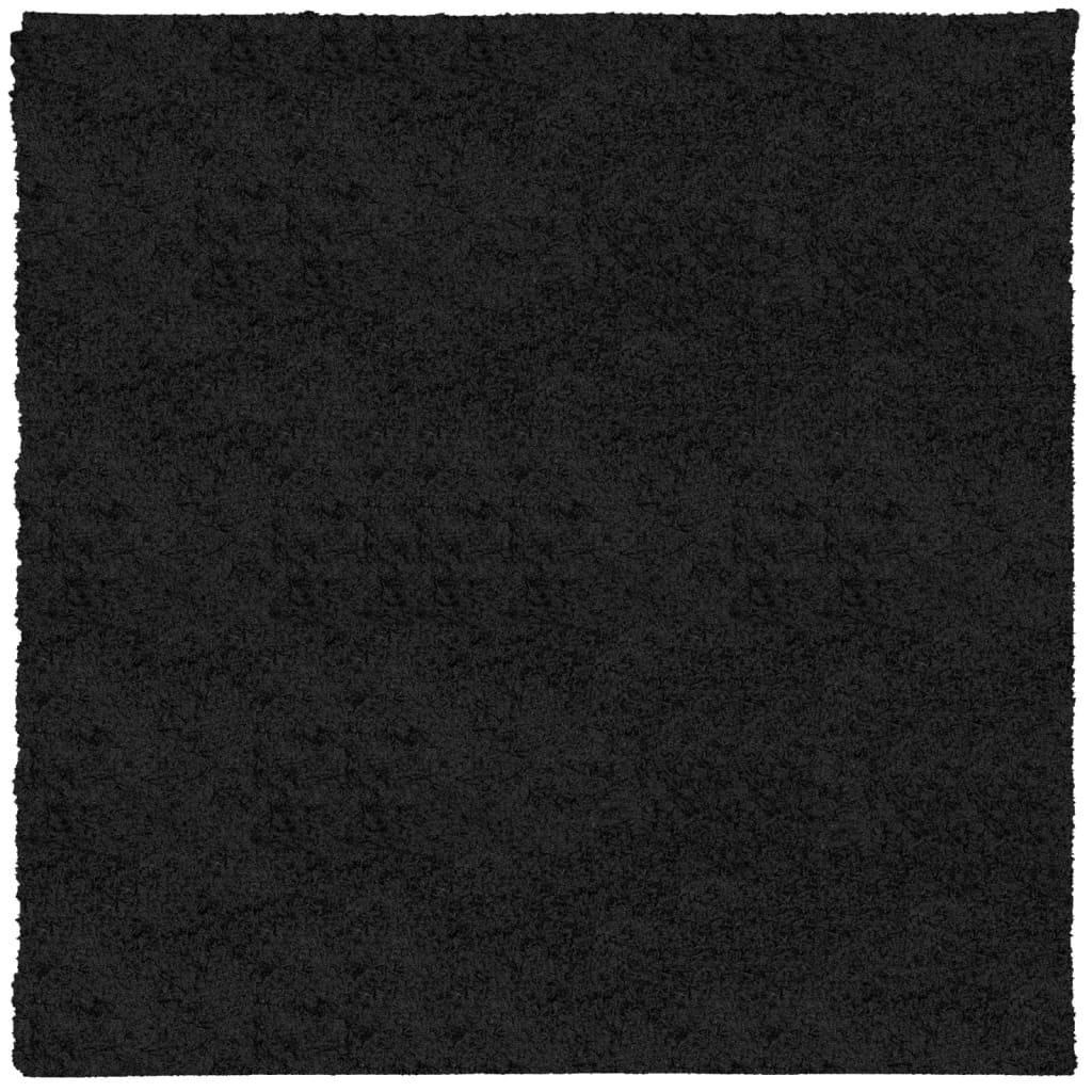 VidaXL tapis pamplona shaggy poils longs moderne 160x160 cm noir