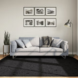 VidaXL tapis pamplona shaggy poils longs moderne 200x200 cm noir