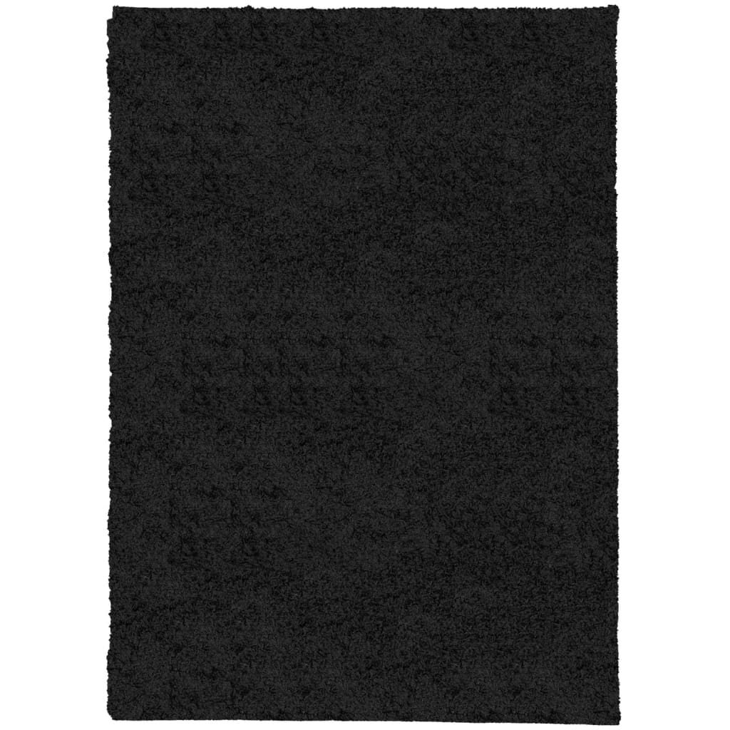 VidaXL tapis pamplona shaggy poils longs moderne 200x280 cm noir