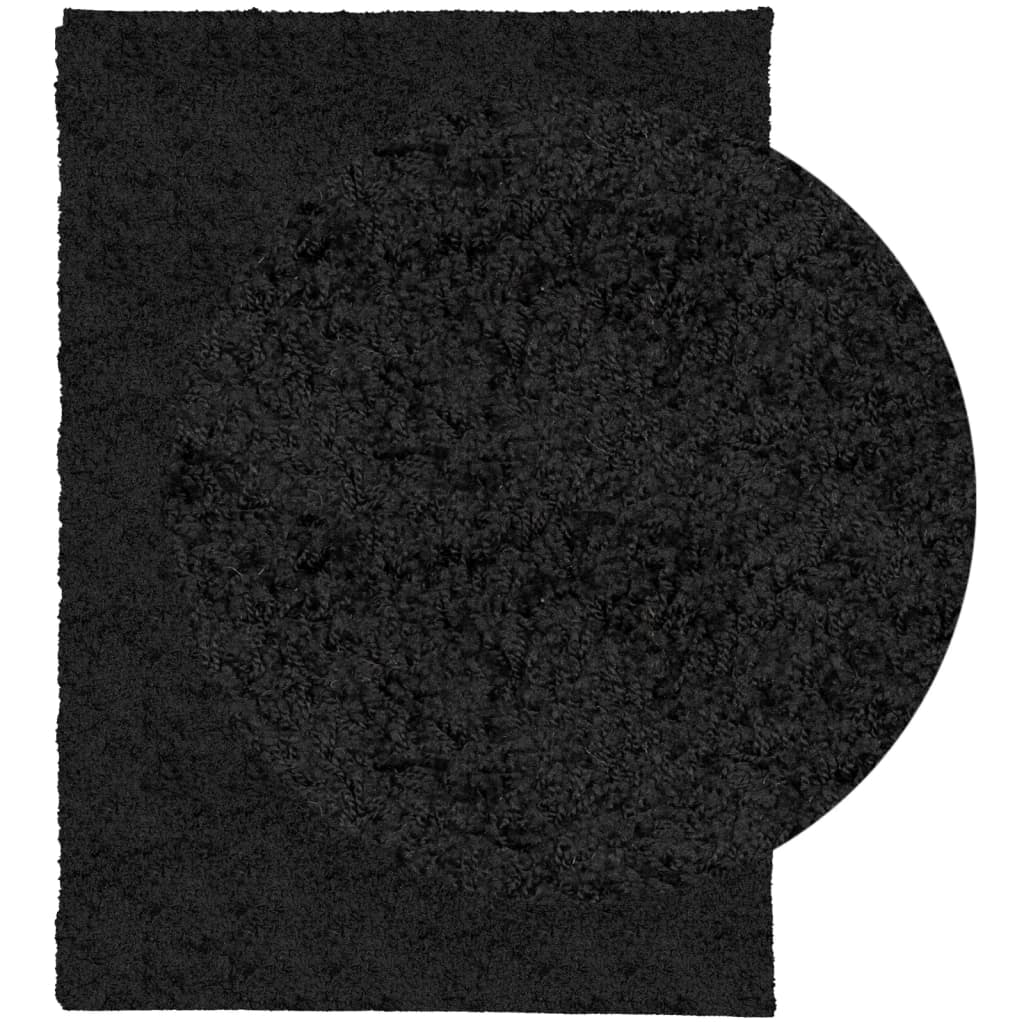 VidaXL tapis pamplona shaggy poils longs moderne 200x280 cm noir