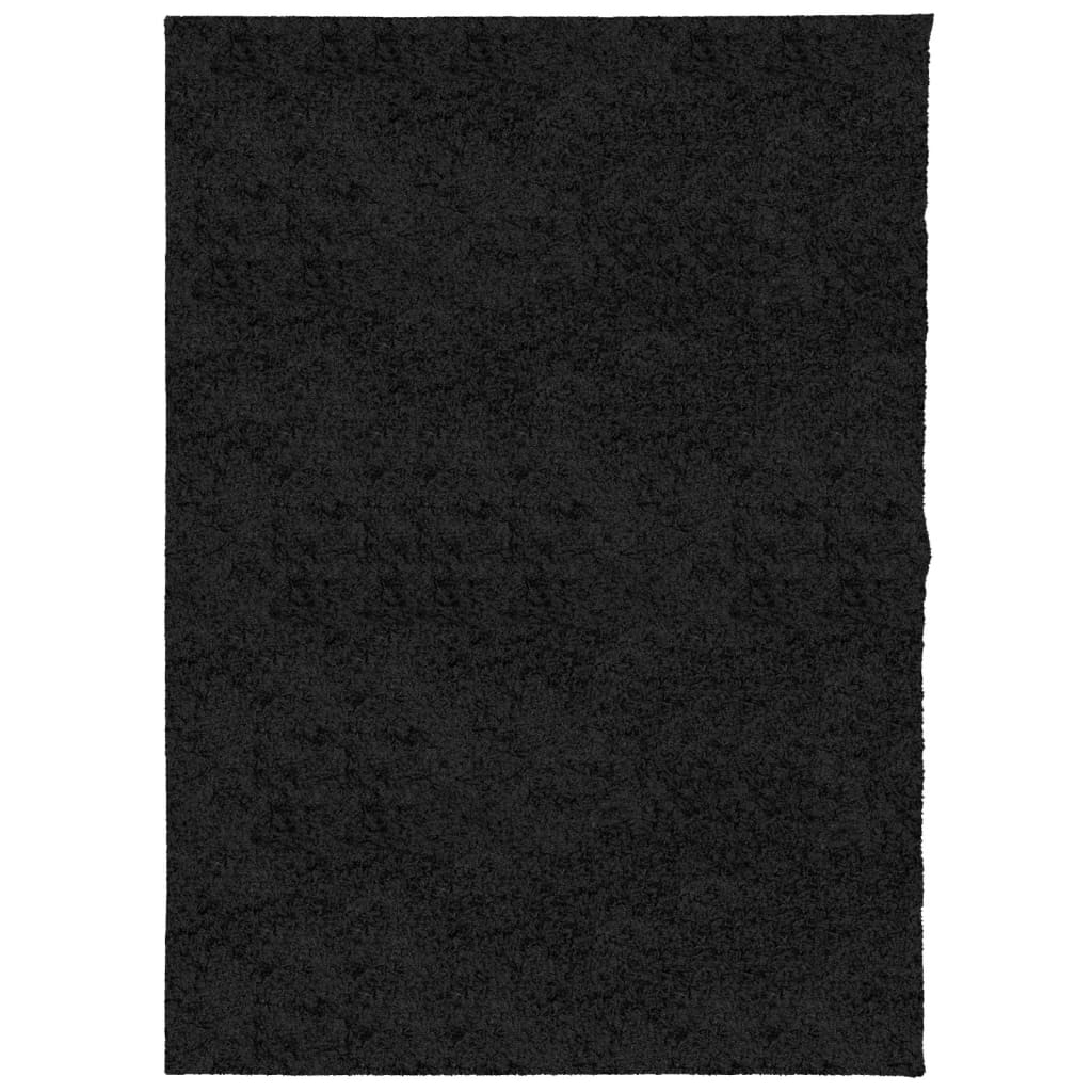 VidaXL tapis pamplona shaggy poils longs moderne 240x340 cm noir