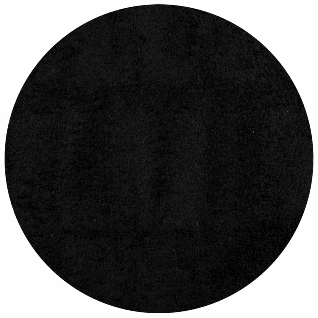 Vidaxl tapis Pampelona Shaggy hautement moderne Ø 80 cm noir