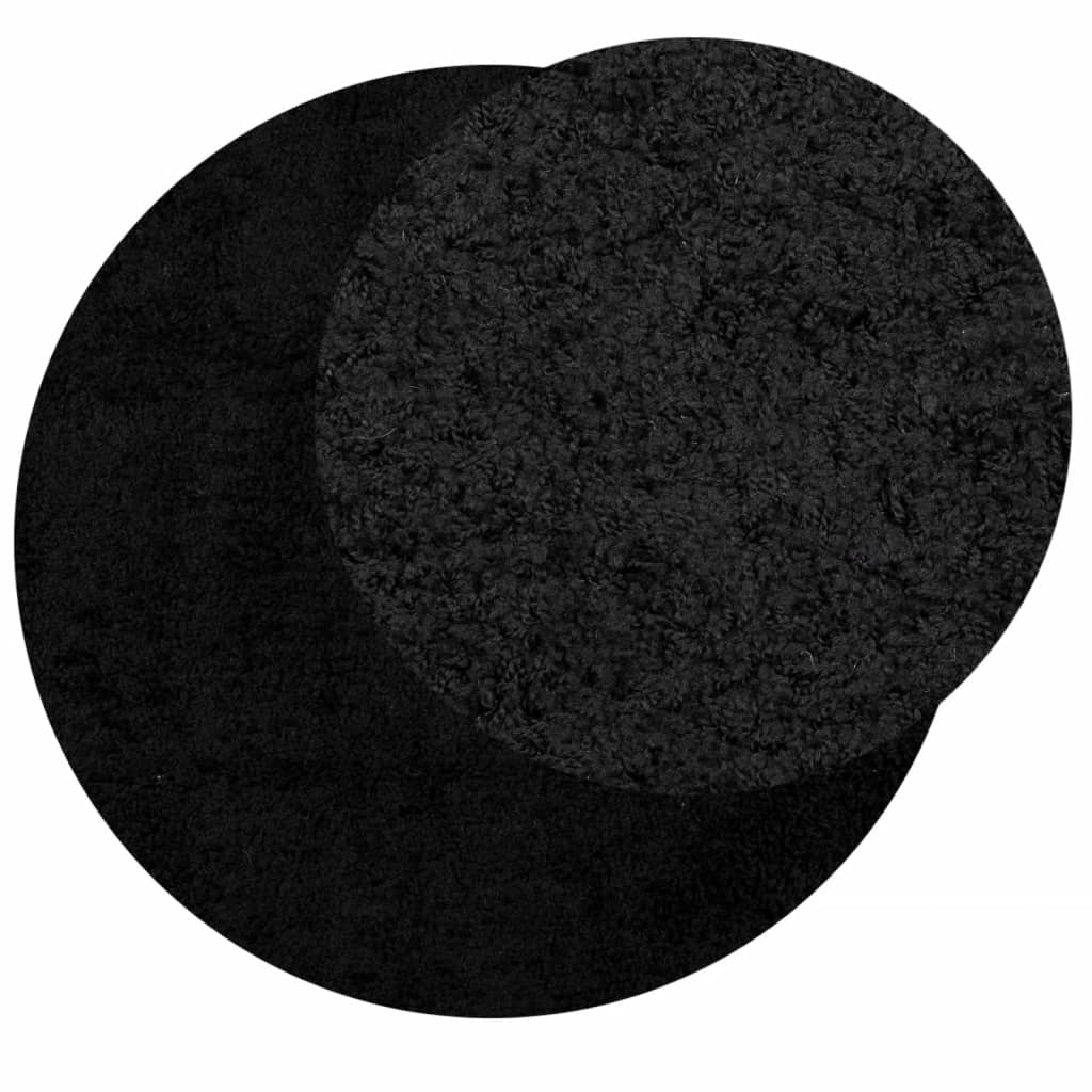 Alfombra Vidaxl Pamplona Shaggy altamente moderna Ø 120 cm Negro