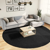 Vidaxl vloerkleed pamplona shaggy hoogpolig modern ø 280 cm zwart