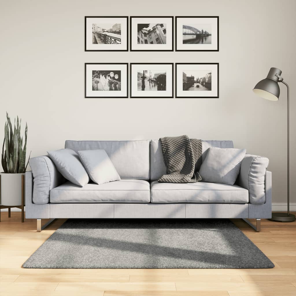 VidaXL tapis pamplona shaggy poils longs moderne 120x120 cm vert