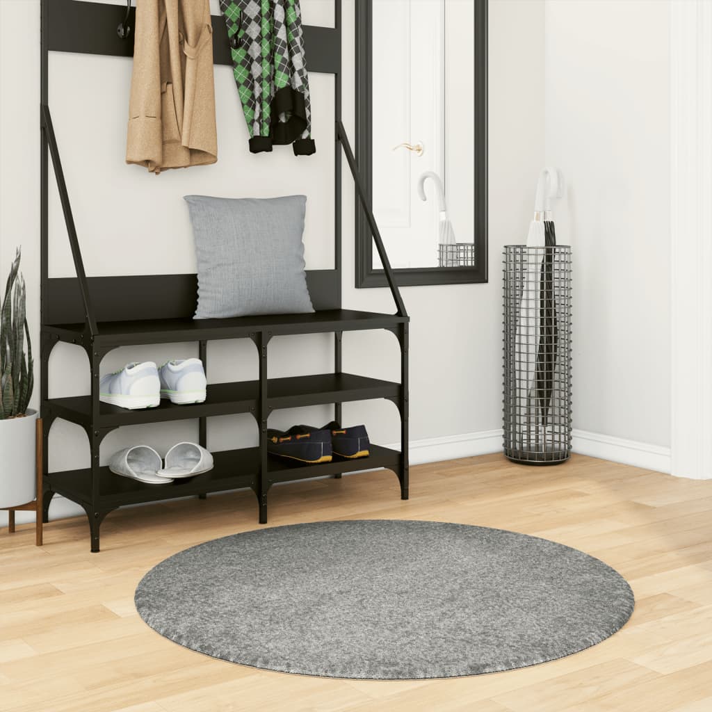 VidaXL tapis pamplona shaggy poils longs moderne ø 100 cm vert