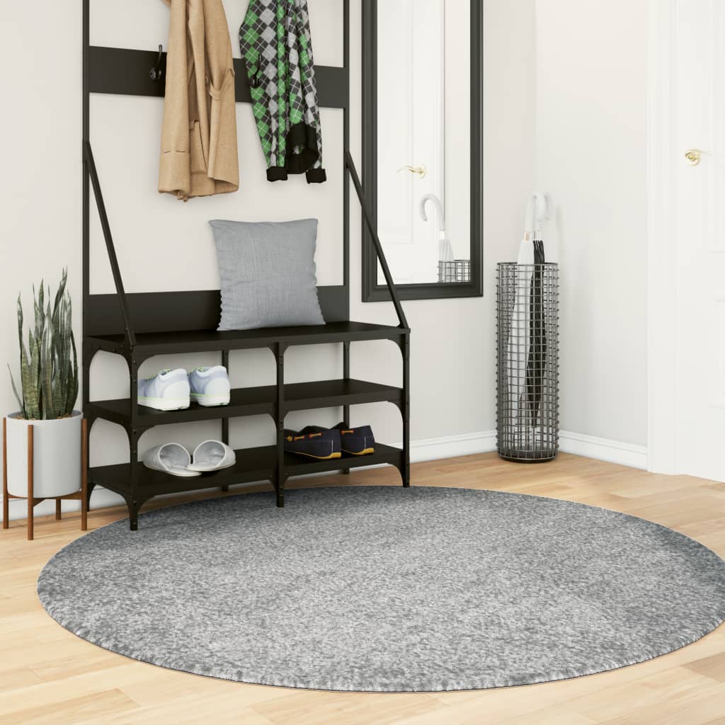 VidaXL tapis pamplona shaggy poils longs moderne ø 160 cm vert