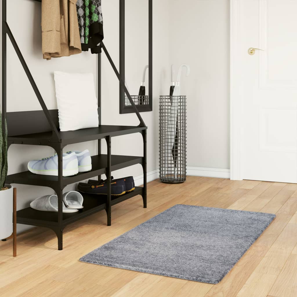 VidaXL tapis pamplona shaggy poils longs moderne 60x110 cm bleu