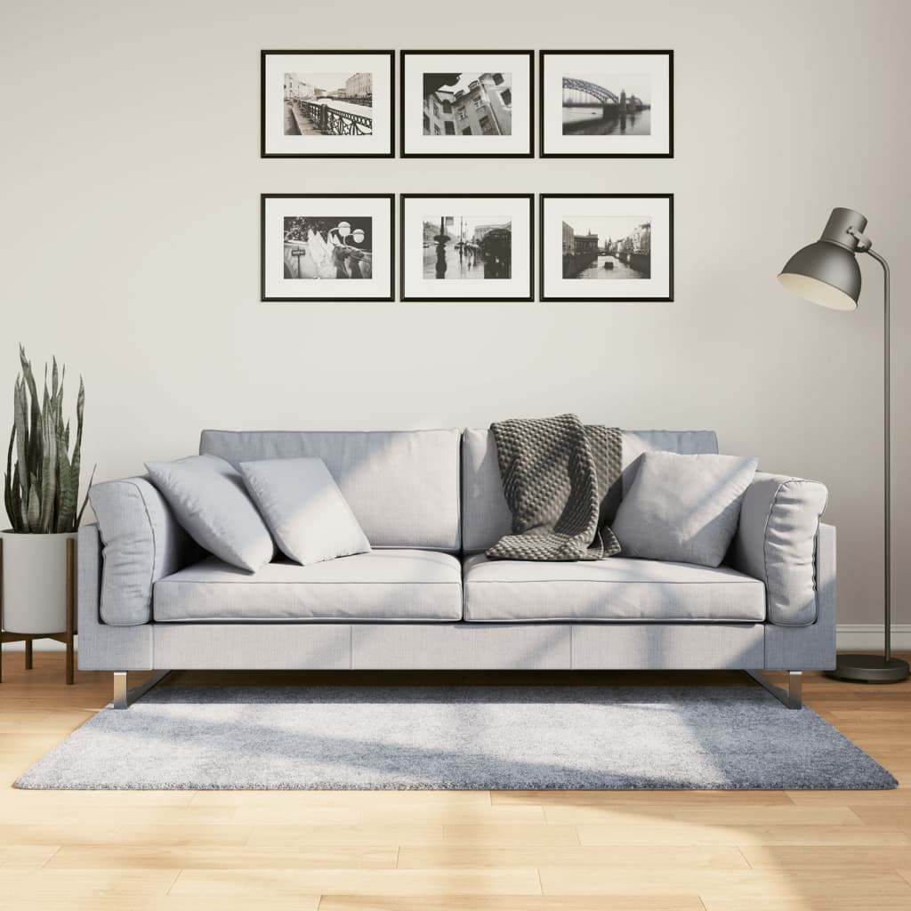 VidaXL tapis pamplona shaggy poils longs moderne 80x150 cm bleu