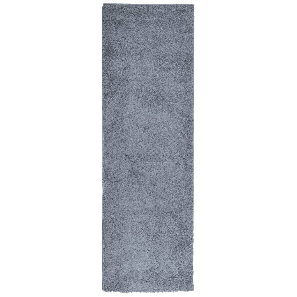 VidaXL tapis pamplona shaggy poils longs moderne 80x250 cm bleu