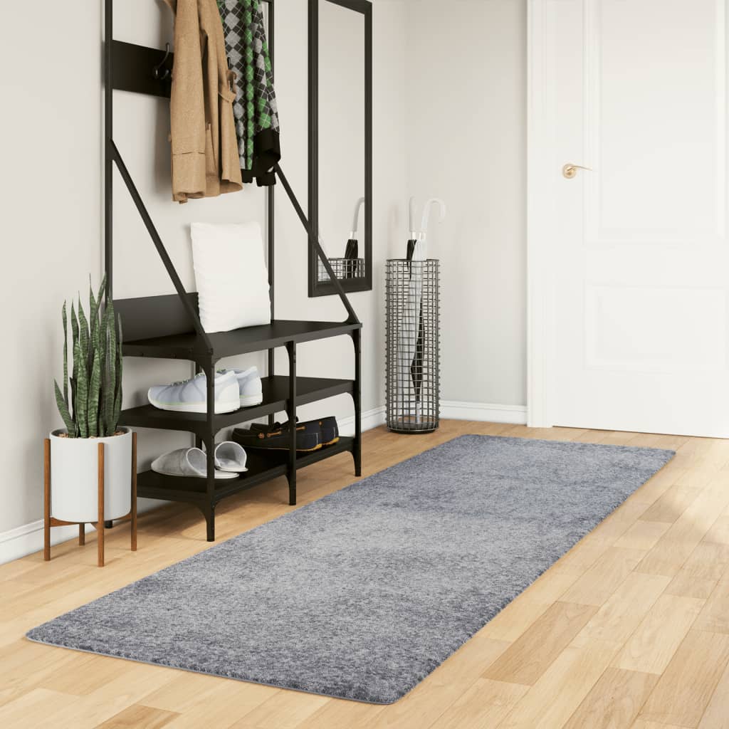 VidaXL tapis pamplona shaggy poils longs moderne 80x250 cm bleu