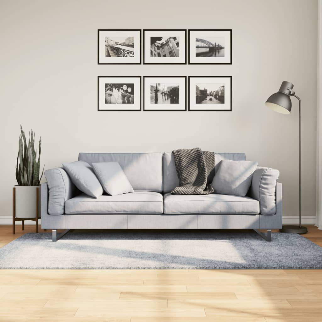 VidaXL tapis pamplona shaggy poils longs moderne 100x200 cm bleu