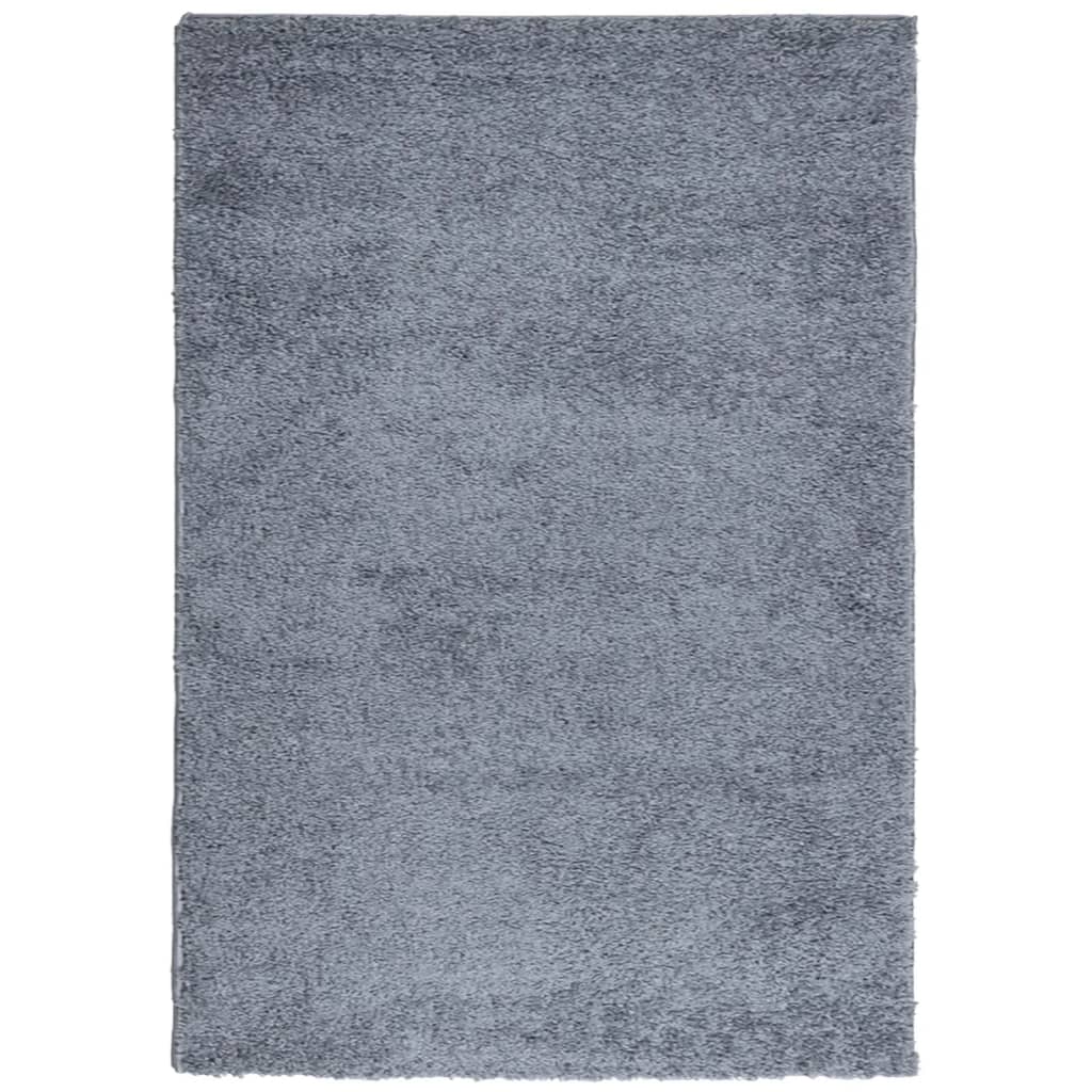 VidaXL tapis pamplona shaggy poils longs moderne 140x200 cm bleu