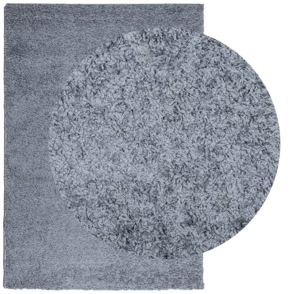 VidaXL tapis pamplona shaggy poils longs moderne 140x200 cm bleu