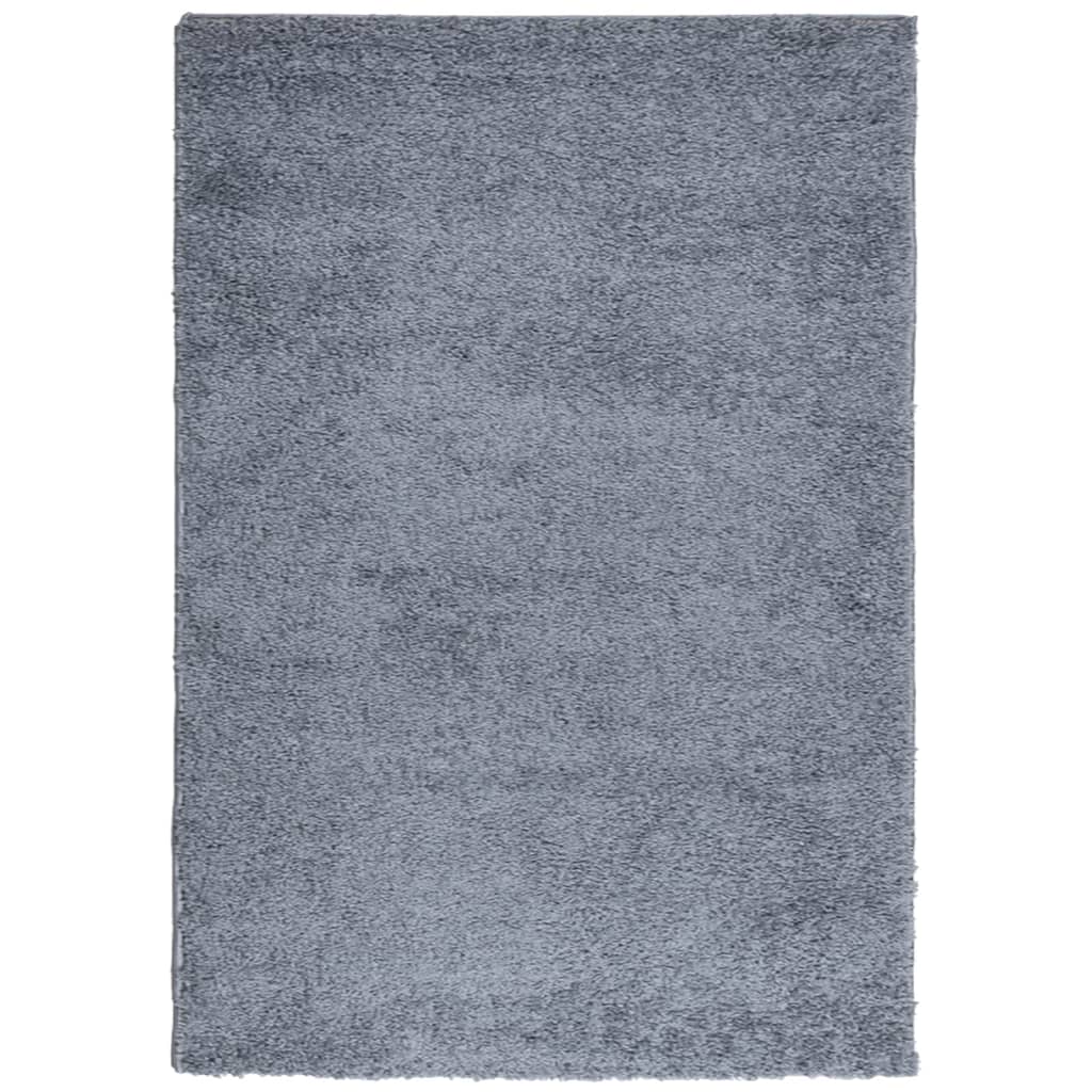 VidaXL tapis pamplona shaggy poils longs moderne 160x230 cm bleu