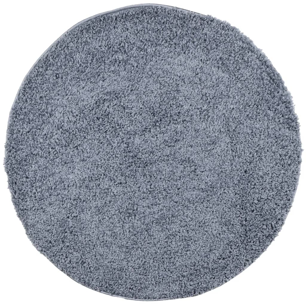 VidaXL tapis pamplona shaggy poils longs moderne ø 80 cm bleu