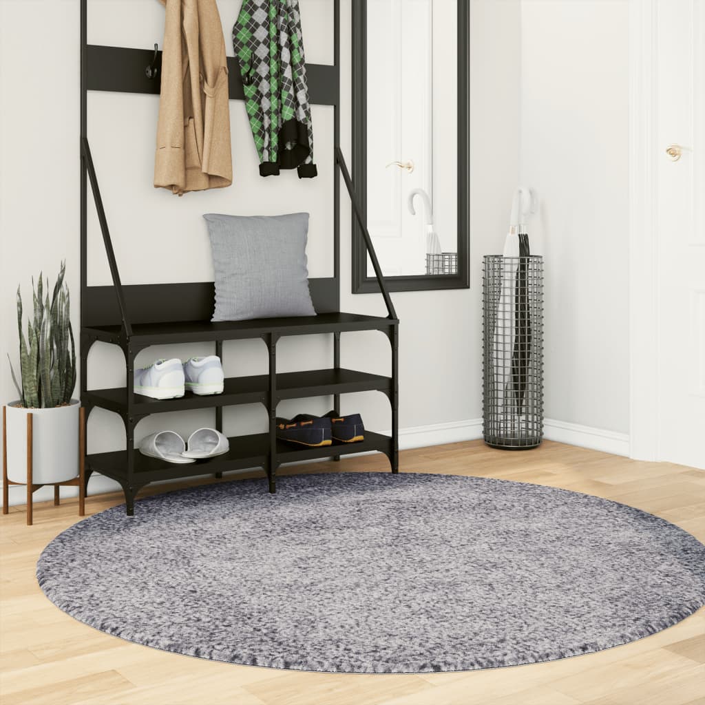 VidaXL tapis pamplona shaggy poils longs moderne ø 160 cm bleu
