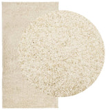 Vidaxx tapis pamplona shaggy poils longs moderne 80x150 cm couleur or