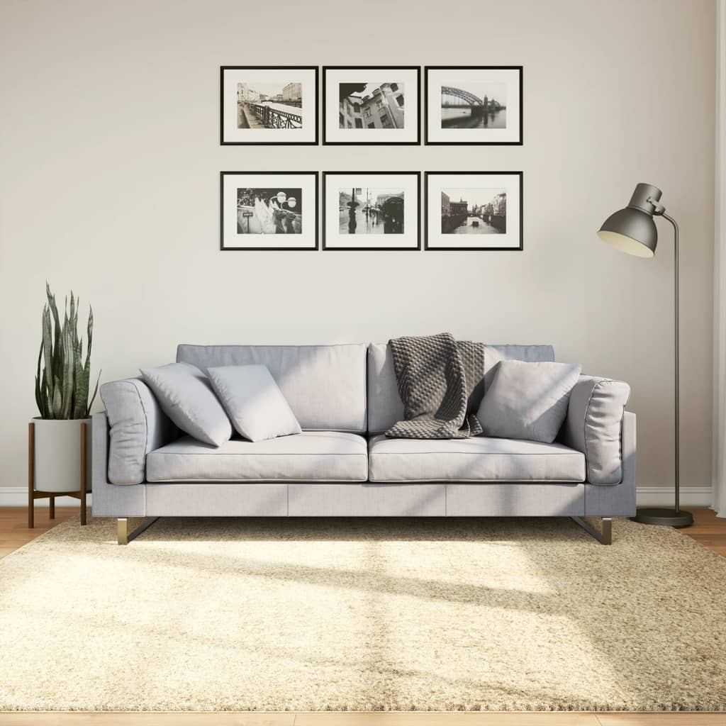 VidaXL tapis pamplona shaggy poils longs moderne 200x200 cm or
