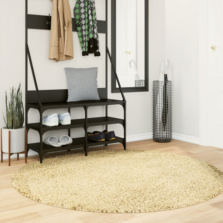 Vidaxx tapis pamplona shaggy poils longs moderne ø 160 cm couleur or