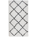 Vidaxl Rug Shaggy High Pile Modern 60x110 cm krem ​​og svart