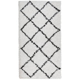 VidaXL tapis pamplona shaggy poils longs 60x110 cm crème et noir