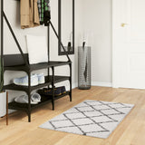 VidaXL tapis pamplona shaggy poils longs 60x110 cm crème et noir