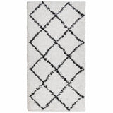 Vidaxl Rug Pamplona Shaggy meget pol 80x150 cm creme og sort