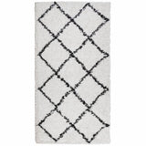 VidaXL tapis pamplona shaggy poils longs 80x150 cm crème et noir
