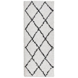 VidaXL tapis pamplona shaggy poils longs 80x200 cm crème et noir