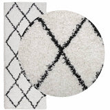 Vidaxl rug Shaggy high pile modern 80x200 cm cream and black