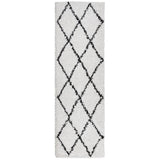 VidaXL tapis pamplona shaggy poils longs 80x250 cm crème et noir