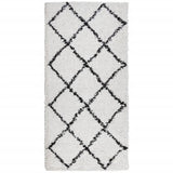 VidaXL tapis pamplona shaggy poils longs 100x200 cm crème et noir