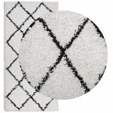 VidaXL tapis pamplona shaggy poils longs 100x200 cm crème et noir