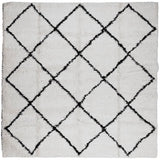 Vidaxl Rug Pamplona Shaggy Meget bunke 120x120 cm creme og sort