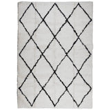 VidaXL tapis pamplona shaggy poils longs 120x170 cm crème et noir