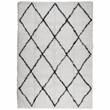 Vidaxx tapis shaggy poils longs moderne 140x200 cm crème et noir
